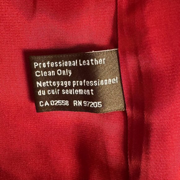 Vintage 90s Danier Red Leather Blazer Jacket | Genuine Leather Coat Small - Picture 10 of 13